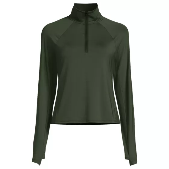Women's Plus Size SunShade UPF 50 Quarter Zip Rash Guard - primary