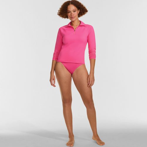 レディースウェア Cleue land Women's SunShade UPF 50 Quarter Zip Rash Guard | Lands' End