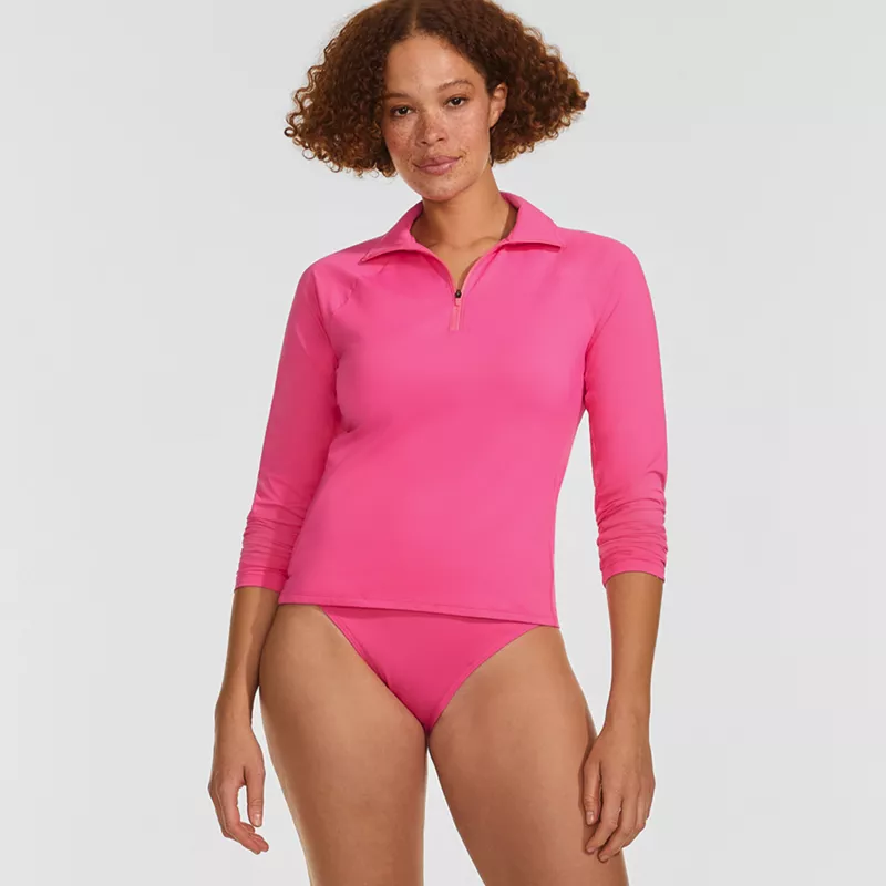 Women's SunShade UPF 50 Quarter Zip Rash Guard, alternative image