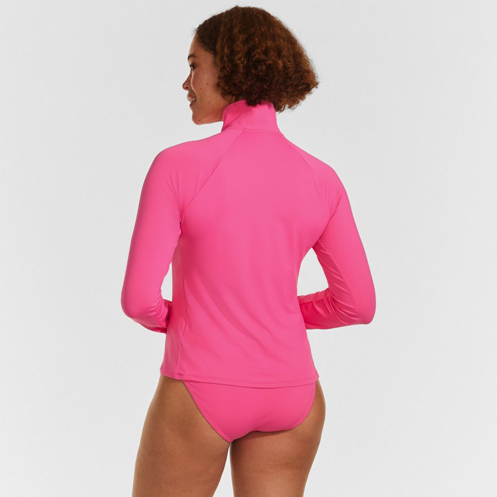 Women's SunShade UPF 50 Quarter Zip Rash Guard | Lands' End