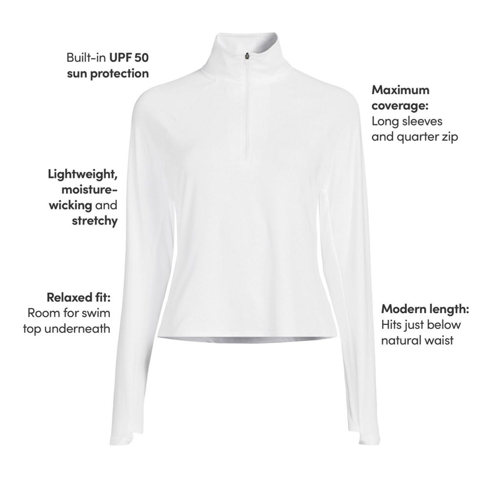 Women's SunShade UPF 50 Quarter Zip Rash Guard | Lands' End