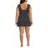 Women's Plus Size Smoothing Square Neck Ruched Swim Dress Swimsuit, Back