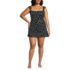 Women's Plus Size Smoothing Square Neck Ruched Swim Dress Swimsuit, Front