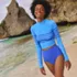 Women's SunShade UPF 50 Long Sleeve Cropped Rash Guard, alternative image