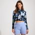 Women's Petite Long Sleeve Cropped UPF 50 Rash Guard, Front