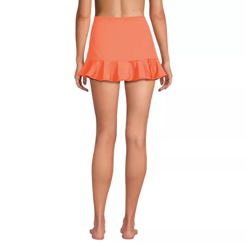 Women's Ruffle Hem Mini Swim Skirt , Back