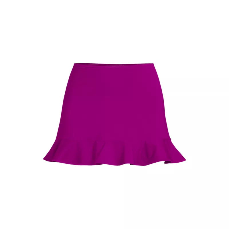 Women's Plus Size Ruffle Hem Mini Swim Skirt , Front