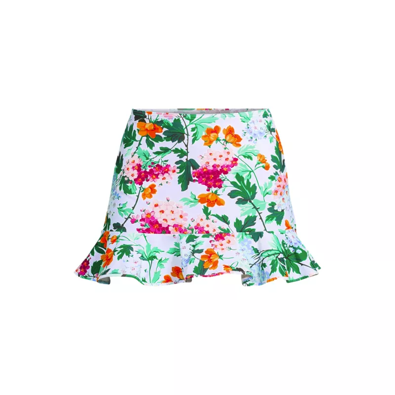 Women's Plus Size Ruffle Hem Mini Swim Skirt , Front