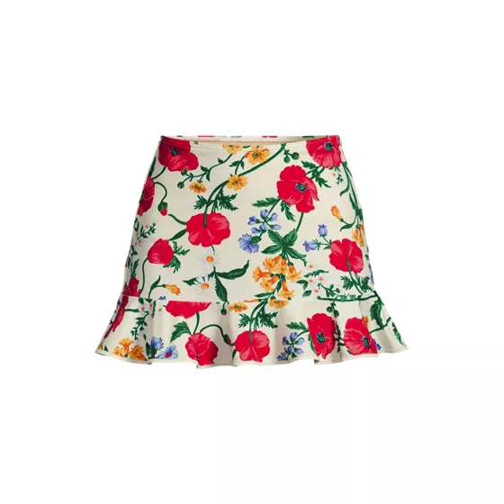Women's Plus Size Ruffle Hem Mini Swim Skirt  - primary