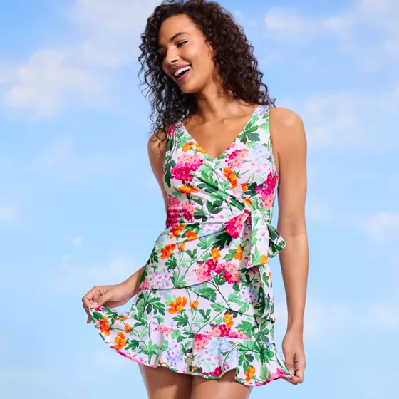 Women's Ruffle Hem Mini Swim Skirt - primary