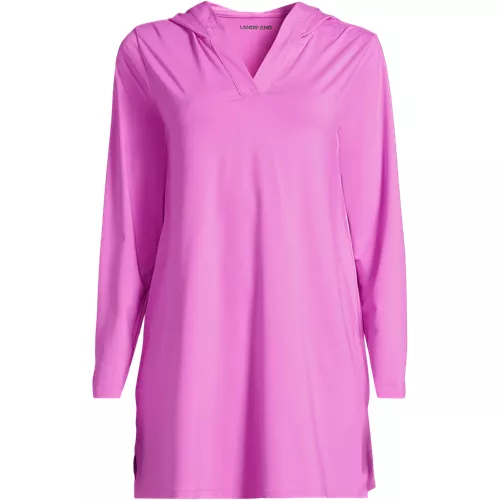 Women's SunShade UPF 50 Hooded Mini Swim Swim Cover-Up Dress, Front