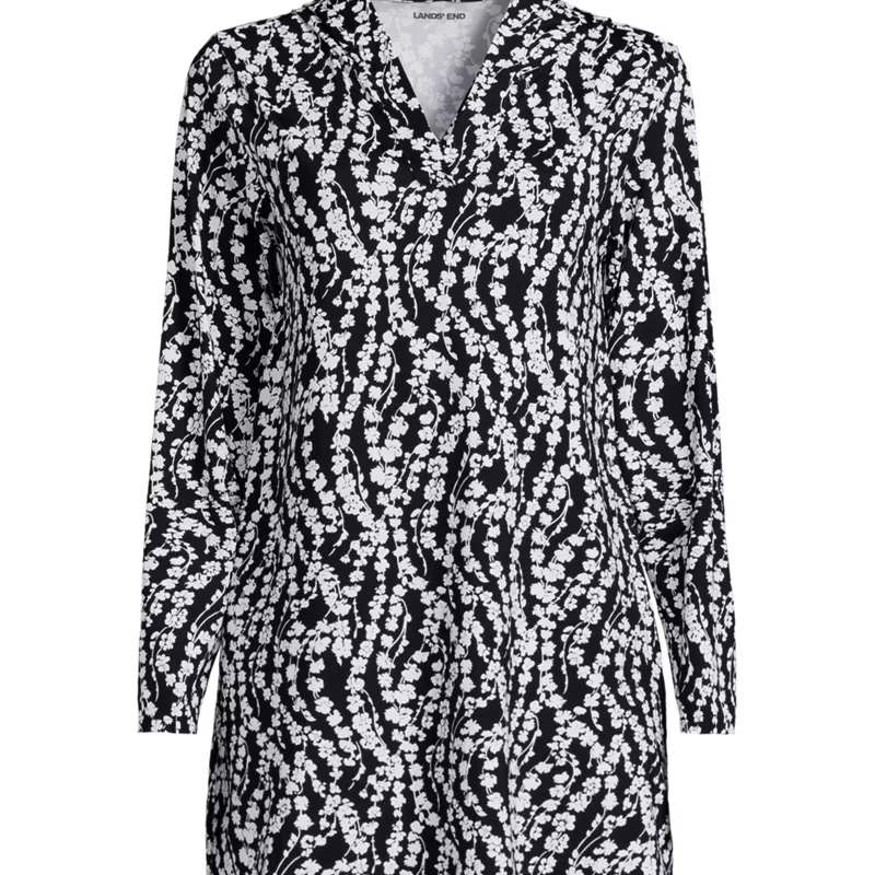 Women's Long Torso SunShade UPF 50 Hooded Mini Swim Swim Cover-Up Dress, Front