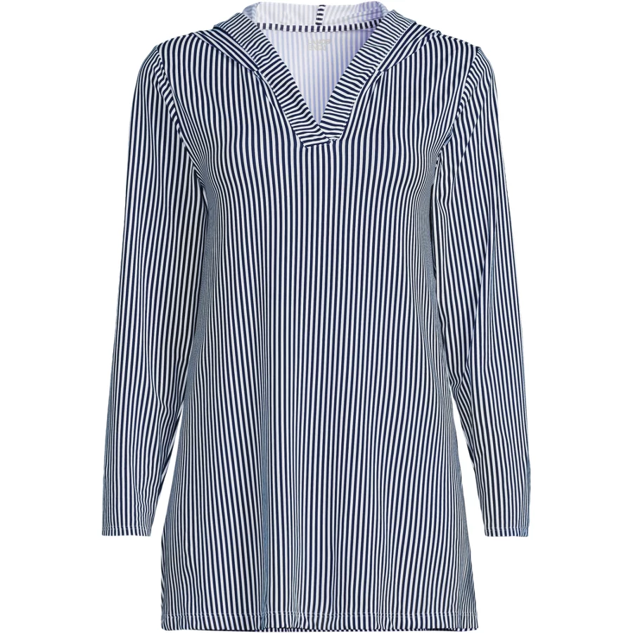 Women's Sunshade UPF 50 Hooded Mini Swim Swim Cover Up Dress