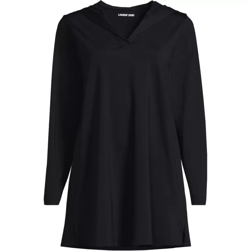 Women's SunShade UPF 50 Hooded Mini Swim Swim Cover-Up Dress, Front