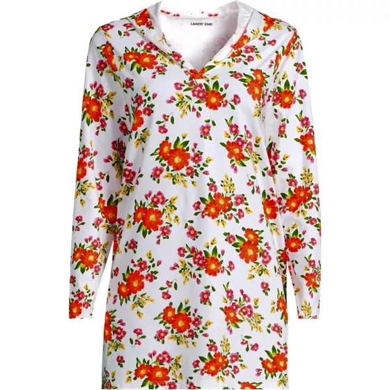 Women's Petite SunShade UPF 50 Hooded Mini Swim Swim Cover-Up Dress - primary
