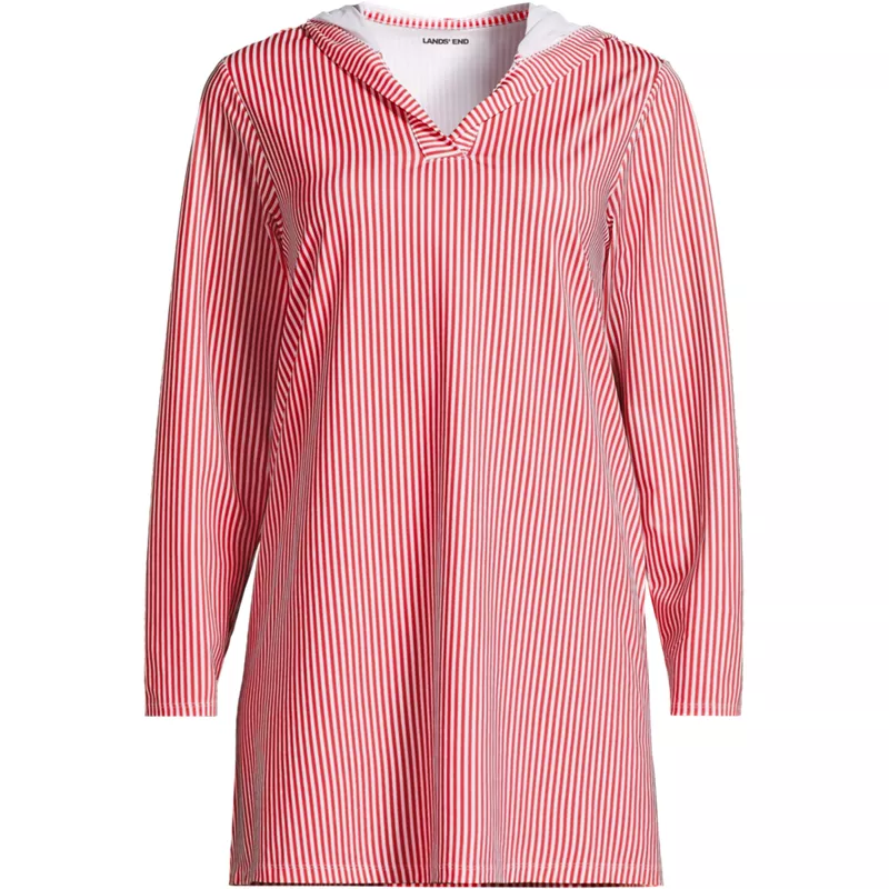 Women's SunShade UPF 50 Hooded Mini Swim Swim Cover-Up Dress, Front