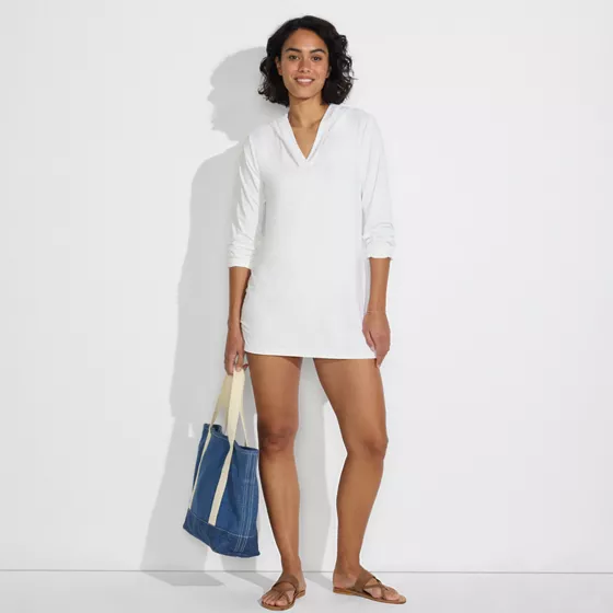 Women's SunShade UPF 50 Hooded Mini Swim Swim Cover-Up Dress - primary
