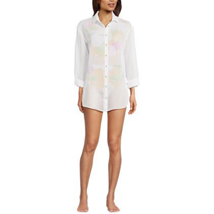 Women's Petite Rayon Rib Button Down Cover-Up - image 4
