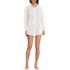 Women's Petite Rayon Rib Button Down Cover-Up, Front