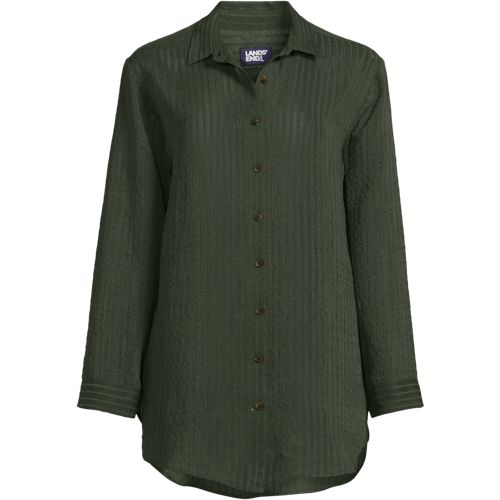 Women's Rayon Rib Button Down Cover-Up - image 2
