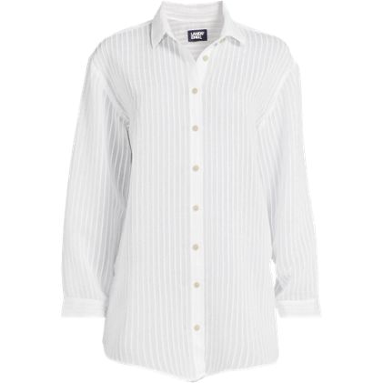 Women's Petite Rayon Rib Button Down Cover-Up - image 1