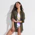 Women's Petite Rayon Rib Button Down Cover-Up, alternative image