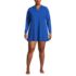 Women's Plus Size SunShade UPF 50 Hooded Mini Swim Swim Cover-Up Dress, Front