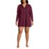 Women's Plus Size SunShade UPF 50 Hooded Mini Swim Swim Cover-Up Dress, Front