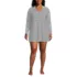 Women's Plus Size SunShade UPF 50 Hooded Mini Swim Swim Cover-Up Dress, Front