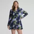 Women's Plus Size SunShade UPF 50 Hooded Mini Swim Swim Cover-Up Dress, Front