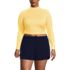 Women's Plus Size SunShade UPF 50 Long Sleeve Cropped Rash Guard, Front