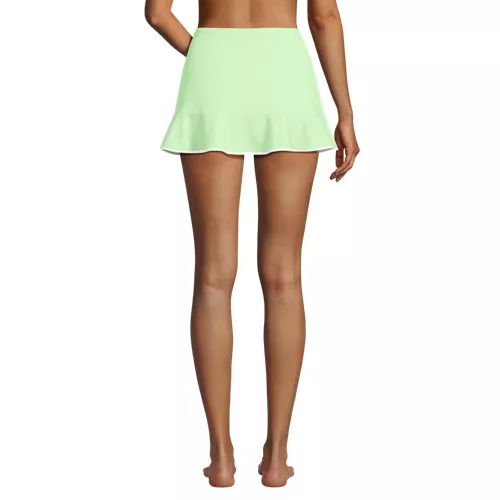 Women's Pique Ruffle Hem Mini Swim Skirt, Back