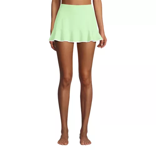 Women's Pique Ruffle Hem Mini Swim Skirt, Front