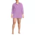 Women's Plus Size Rayon Rib Button Down Cover-Up, alternative image