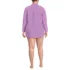Women's Plus Size Rayon Rib Button Down Cover-Up, Back