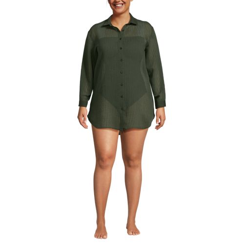 Women's Rayon Rib Button Down Cover-Up - image 5