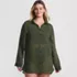Women's Plus Size Rayon Rib Button Down Cover-Up, Front