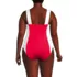 Women's Plus Size Women's Square Neck High Leg One Piece Swimsuit, Back