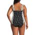 Women's Plus Size Women's Square Neck High Leg One Piece Swimsuit, Back