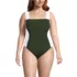 Women's Plus Size Women's Square Neck High Leg One Piece Swimsuit, Front