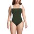 Women's Plus Size Women's Square Neck High Leg One Piece Swimsuit, Front