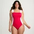 Women's Plus Size Women's Square Neck High Leg One Piece Swimsuit, Front