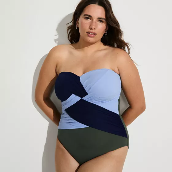 Women's SlenderSuit Wrap Bandeau One Piece Swimsuit - primary