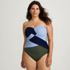 Women's Plus Size Slender Suit Wrap Bandeau One Piece Swimsuit, Front
