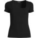 Women's Short Sleeve Tugless Double Layer Square Neck Knit Top, Front