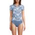Women's SunShade UPF 50 Short Sleeve Pique Johnny Collar Rash Guard, Front