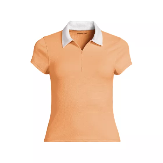 Women's Plus Size SunShade UPF 50 Short Sleeve Pique Johnny Collar Rash Guard - primary