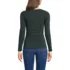 Women's Long Sleeve Tugless Double Layer Square Neck Knit Top, Back