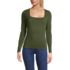 Women's Long Sleeve Tugless Double Layer Square Neck Knit Top, Front