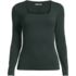 Women's Long Sleeve Tugless Double Layer Square Neck Knit Top, Front